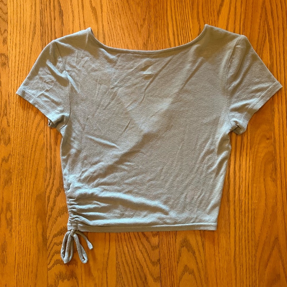 Olive Pacsun Wrap Cropped Tee